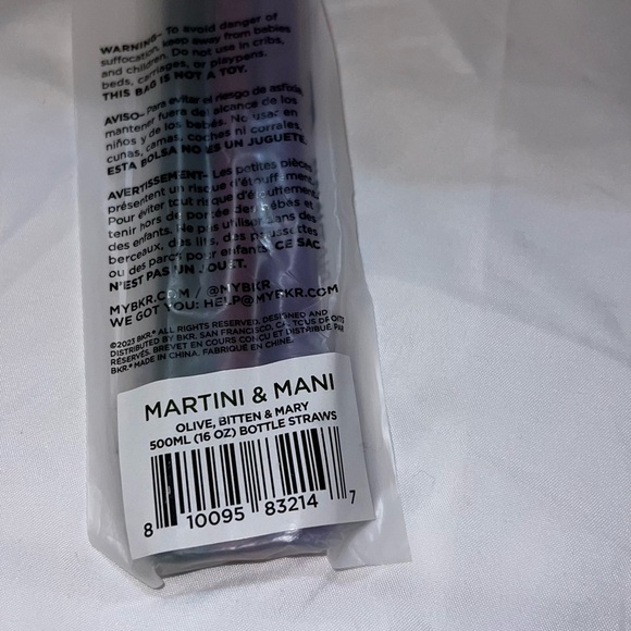 bkr Other - NWT Little bkr straws “Martini & Mani”